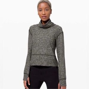Lululemon Ready to Rulu Fleece Pullover Heathered Black Size 12